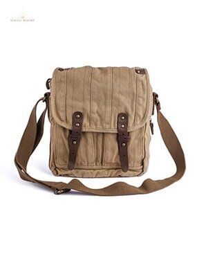 Canvas Crossbody Field Bag Vintage Small Messenger Adjustable Shoulder Bag